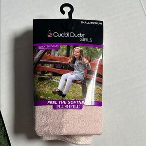NWT Girls 4-16 Cuddl Duds rose water sparkle tights